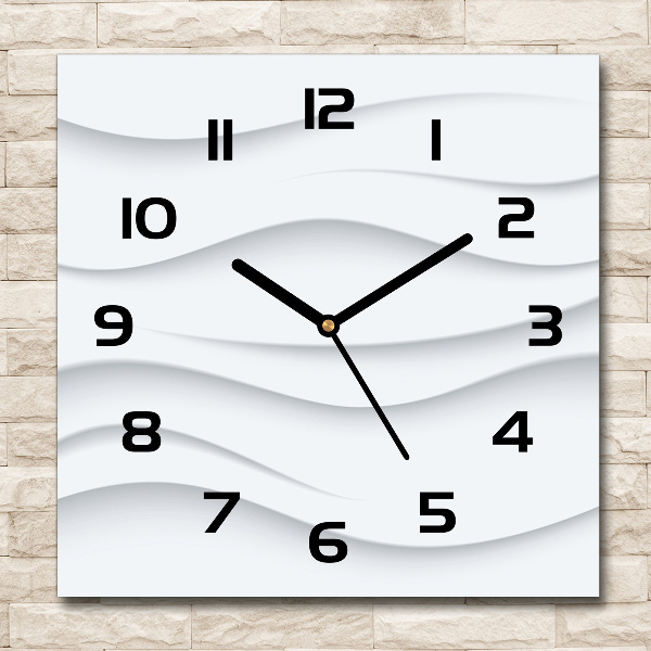 Square kitchen clock Wave abstraction