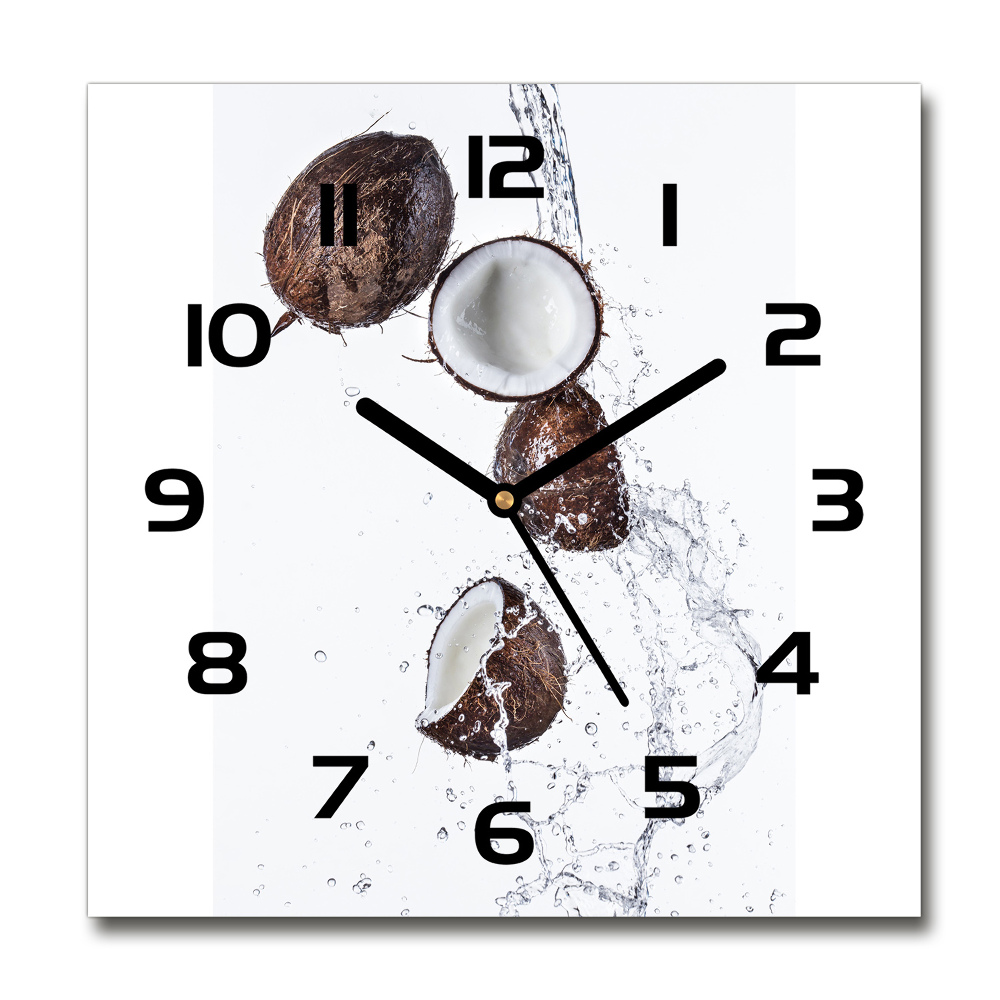 Square wall clock Coconut with water