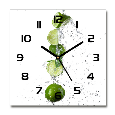 Square wall clock Lime and water