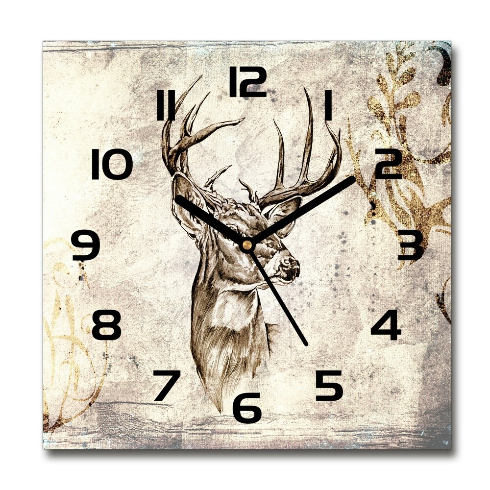 Square wall clock Deer