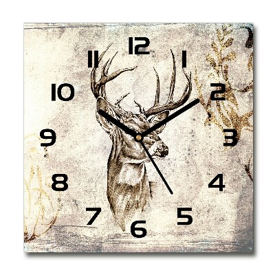 Square wall clock Deer