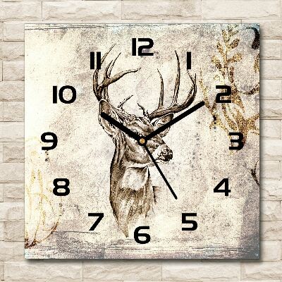 Square wall clock Deer