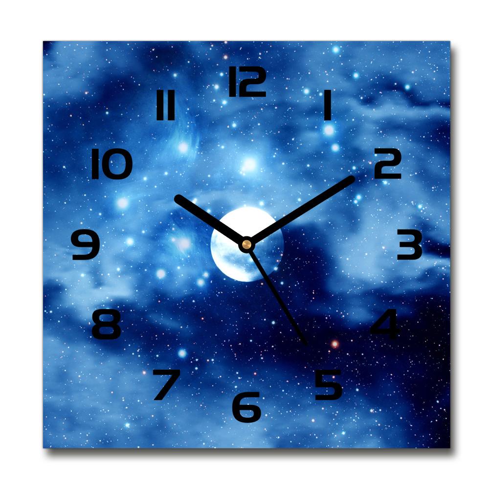 Square kitchen clock full moon