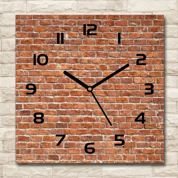 Square wall clock Brick wall