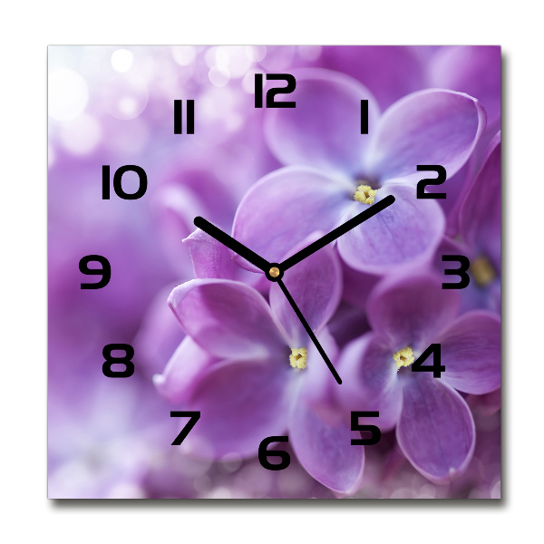 Square kitchen clock Lilac flowers