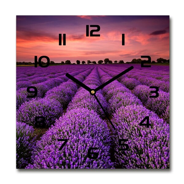 Square kitchen clock Lavender field