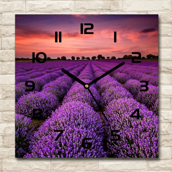 Square kitchen clock Lavender field