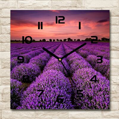 Square kitchen clock Lavender field