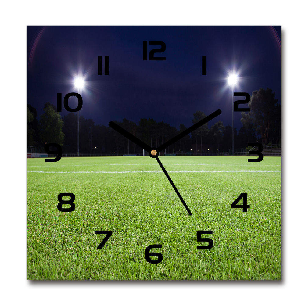 Square wall clock Football pitch