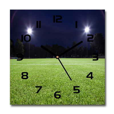 Square wall clock Football pitch