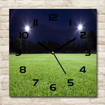 Square wall clock Football pitch