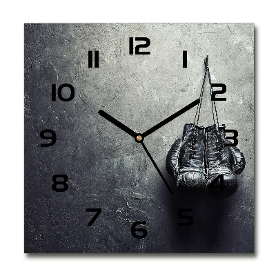 Square wall clock Boxing gloves