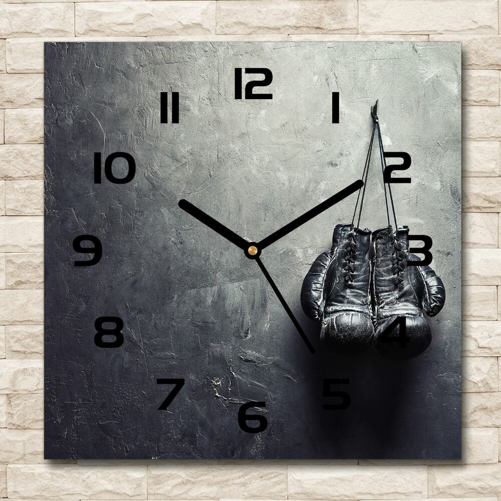 Square wall clock Boxing gloves