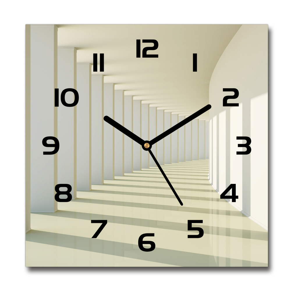 Square glass wall clock Corridor