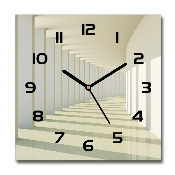 Square glass wall clock Corridor