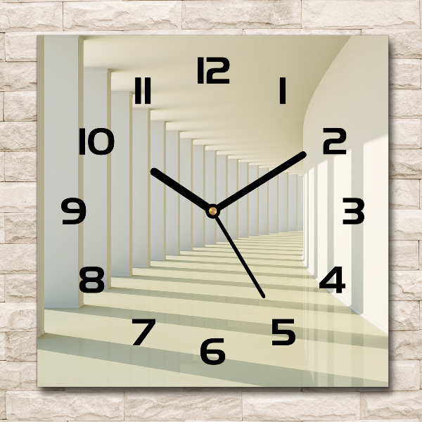 Square glass wall clock Corridor