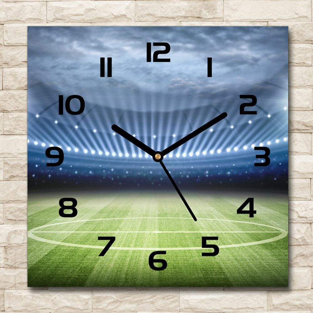 Square wall clock Stadium