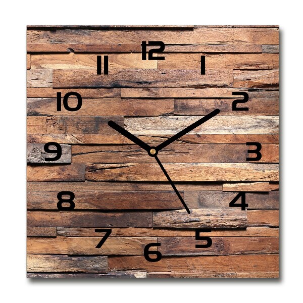 Square wall clock Wooden wall