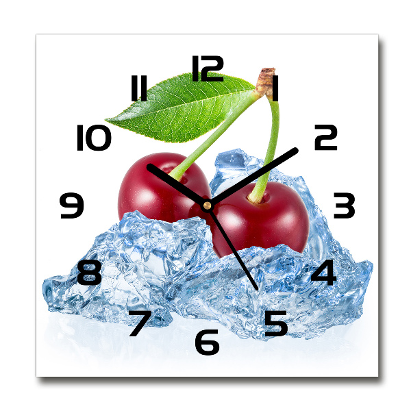 Square wall clock Cherry with ice