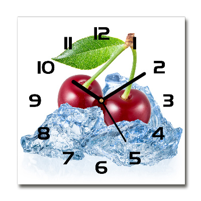 Square wall clock Cherry with ice