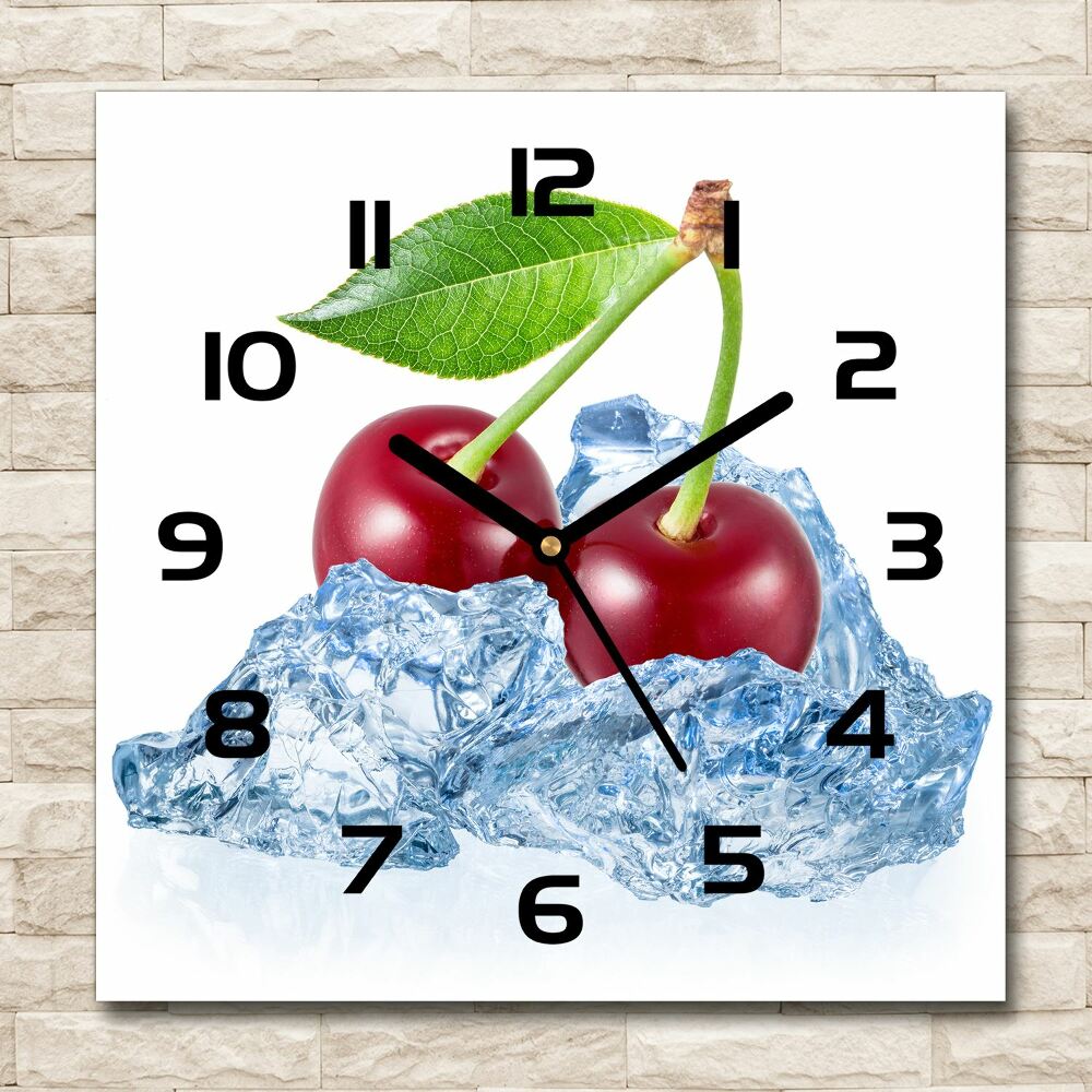 Square wall clock Cherry with ice