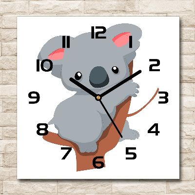 Square wall clock Koala on a tree