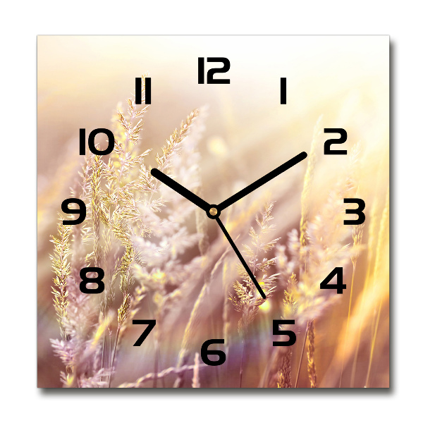 Square wall clock Tall grass