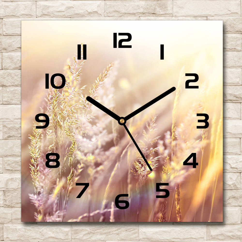 Square wall clock Tall grass