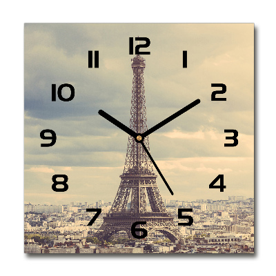 Square kitchen clock Eiffel Paris tower