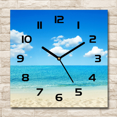 Square wall clock Paradise beach