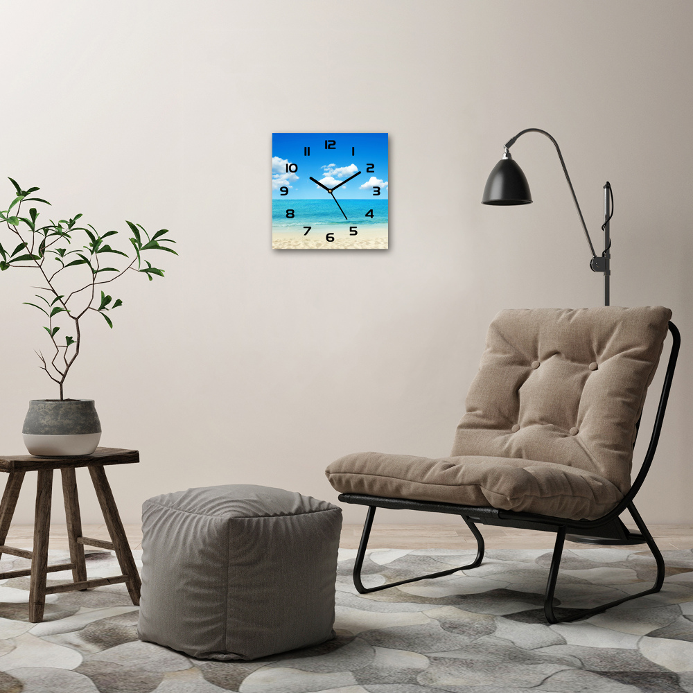 Square wall clock Paradise beach