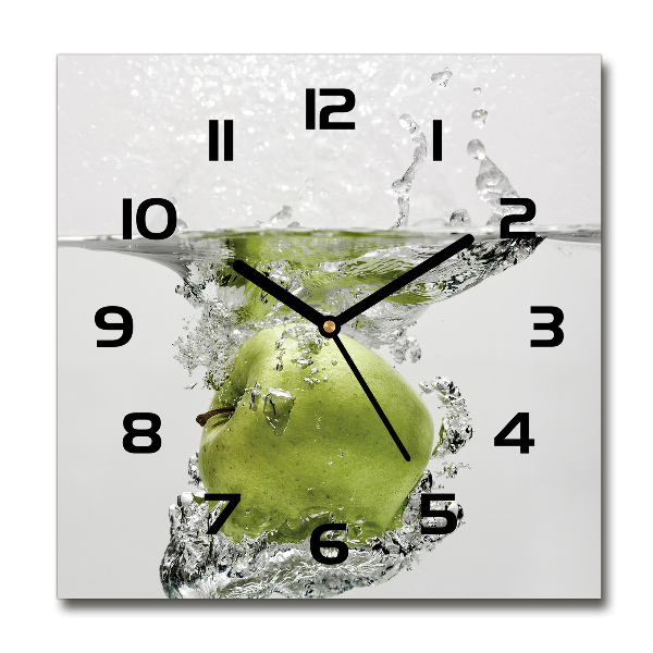 Square wall clock Apple under water