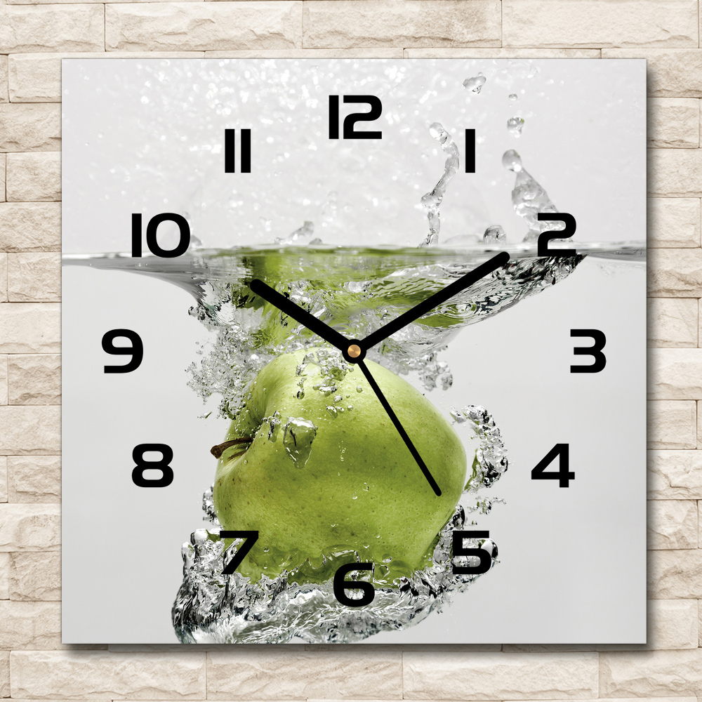 Square wall clock Apple under water