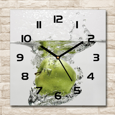 Square wall clock Apple under water