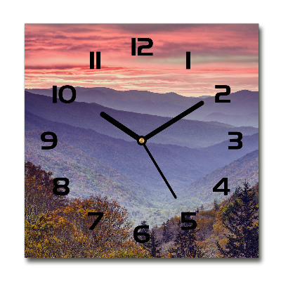 Square wall clock Sunset of the mountain