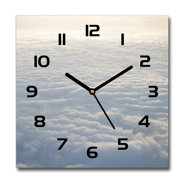 Square wall clock Flight over the clouds