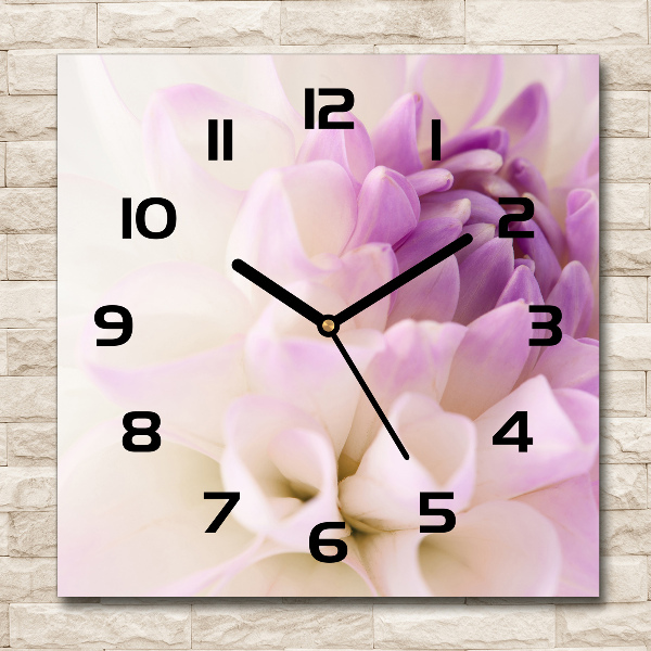 Square glass wall clock White Dalia