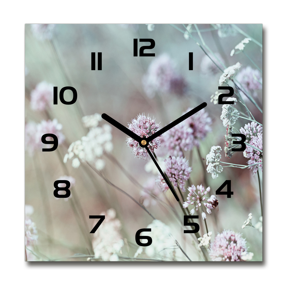 Square wall clock Wild flowers