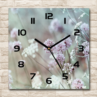 Square wall clock Wild flowers