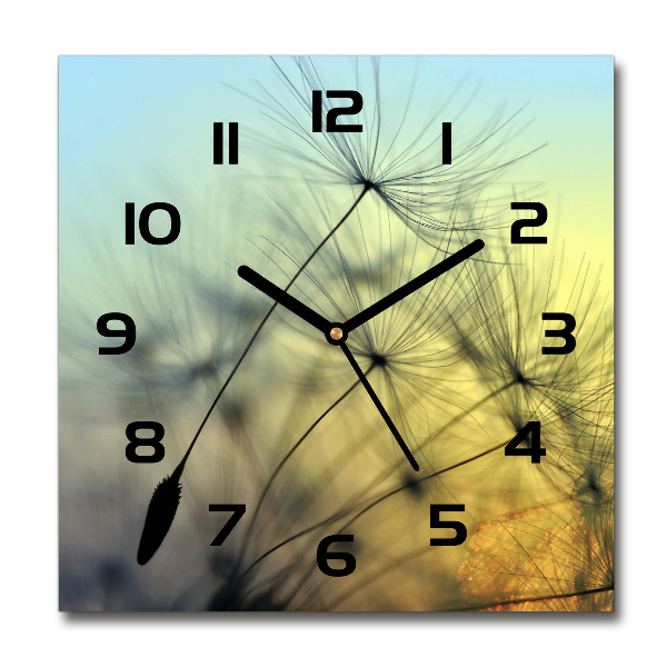 Square wall clock Dandelion seeds