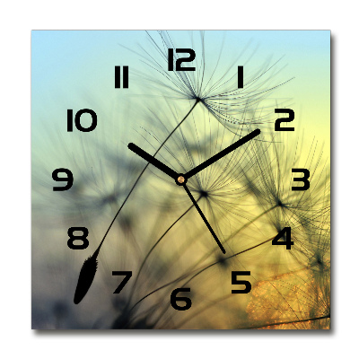 Square wall clock Dandelion seeds