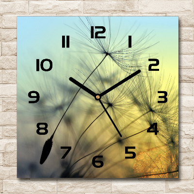 Square wall clock Dandelion seeds