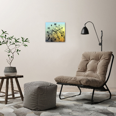 Square wall clock Dandelion seeds