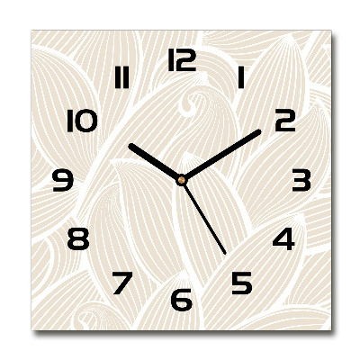 Square glass clock Pattern leaves