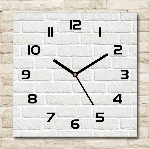 Square kitchen clock Brick wall