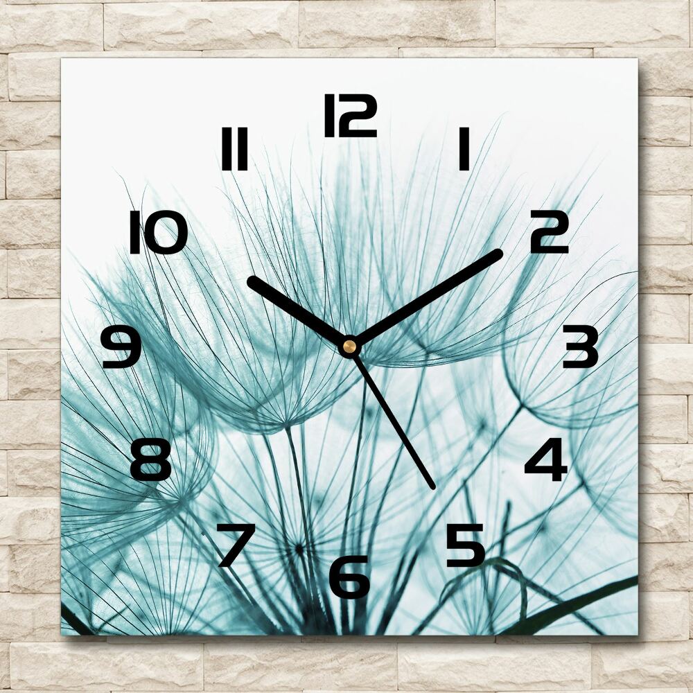 Square wall clock Dandelion seeds