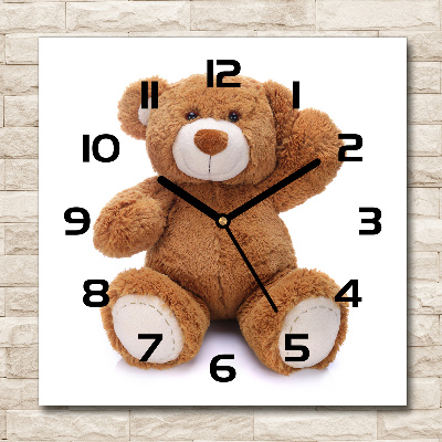 Square wall clock Teddy bear