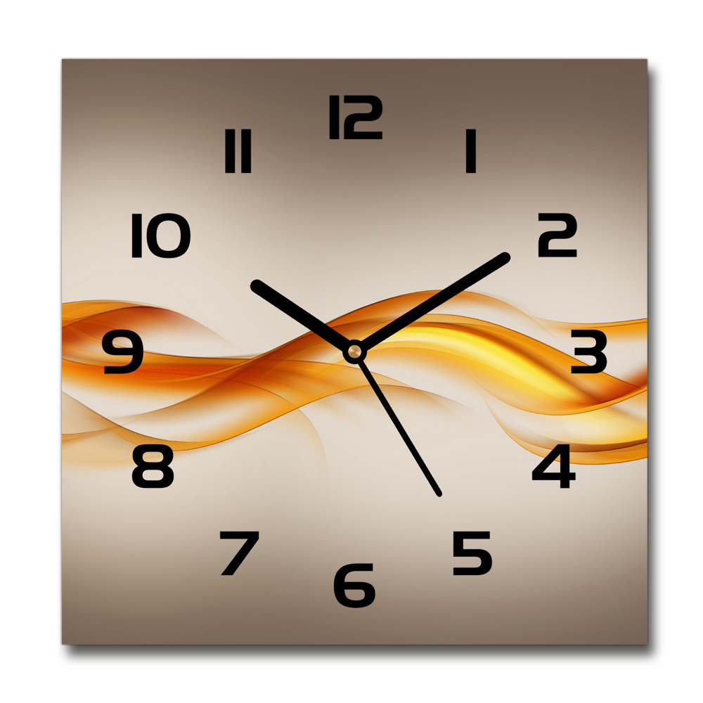 Square wall clock Wave abstraction