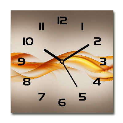 Square wall clock Wave abstraction