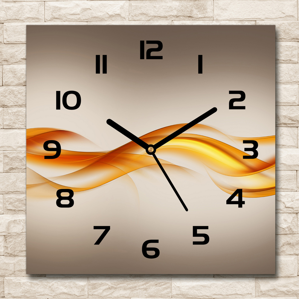 Square wall clock Wave abstraction